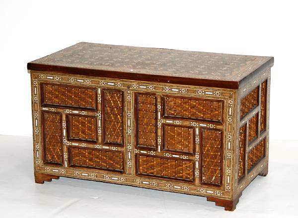 Appraisal: A mosaic inlaid trunk