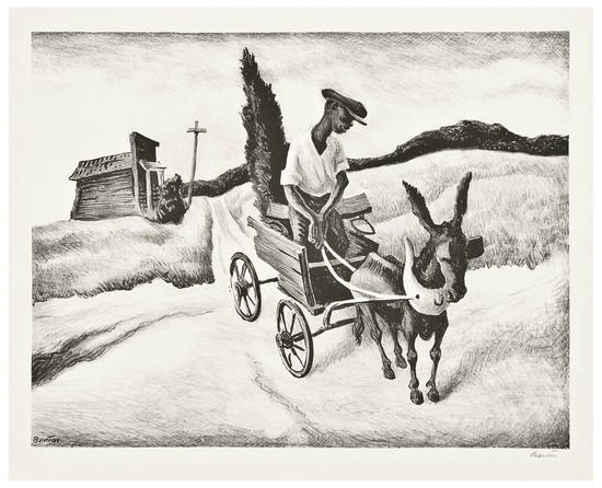 Appraisal: Thomas Hart Benton - Lonesome Road F Lithograph signed in