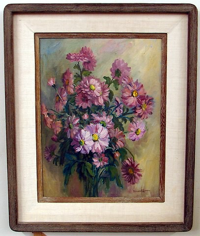 Appraisal: Daisy and Mums oil on board x SLR Artist American