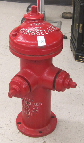 Appraisal: RED CAST IRON FIRE HYDRANT Rensselaer Valve Co Troy New