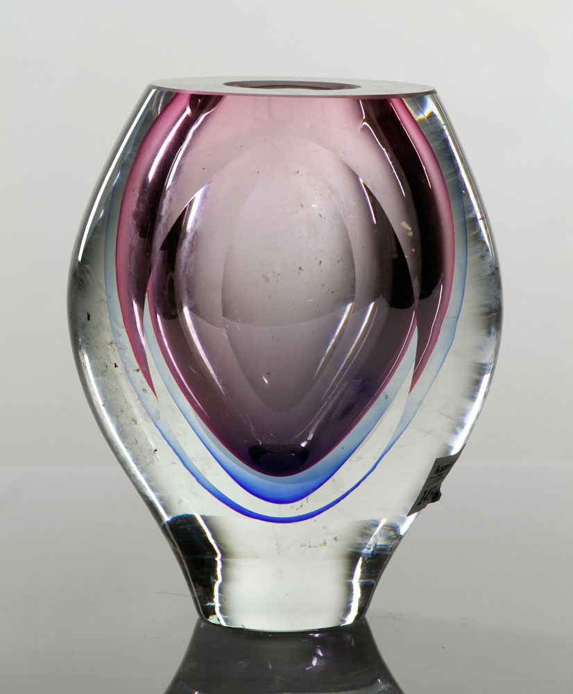 Appraisal: - Mid C Swedish Art Glass Vase Mid century Swedish