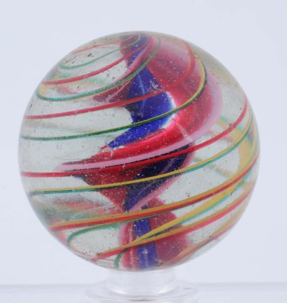 Appraisal: Large Double Helix Single Ribbon Marble Ribbon colors from center