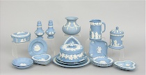 Appraisal: Wedgwood Light Blue Jasperware Group Circa 's Circa 's to