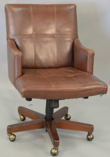 Appraisal: Councill leather swivel office chair Councill leather swivel office chair