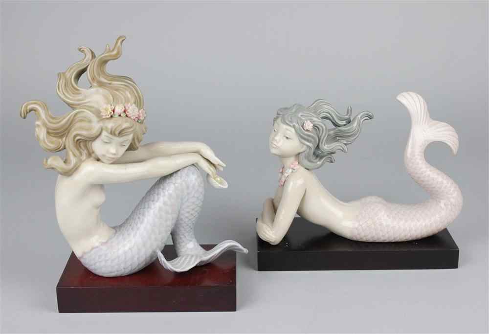 Appraisal: TWO LLADRO MERMAIDS 'ILLUSION' AND 'FANTASY' blue printed marks impressed