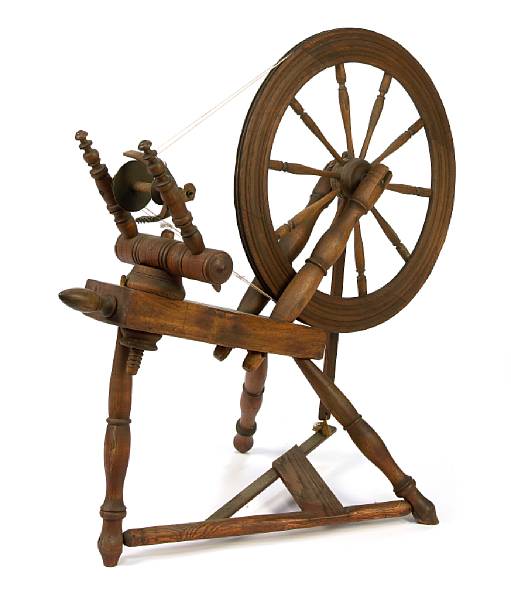 Appraisal: A Flax spinning wheel height in length in width in