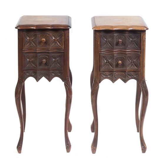 Appraisal: Sale Lot A Pair of French Provincial Style Walnut Side