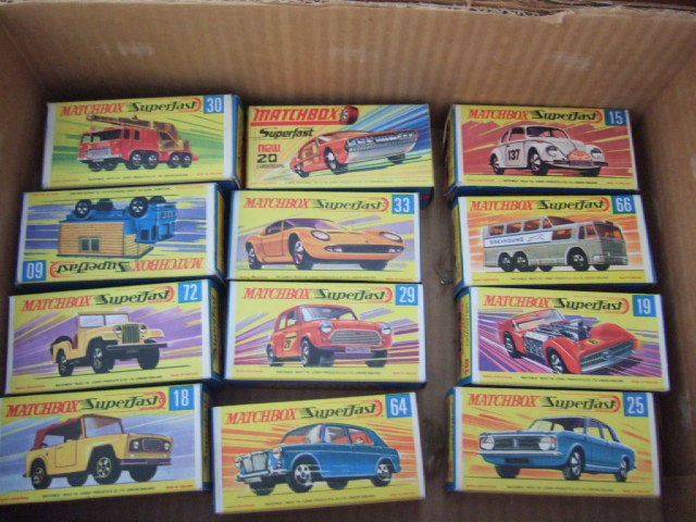 Appraisal: Twelve Matchbox superfast die-cast vehicles including wheel crane Lamborghini Muira