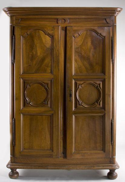 Appraisal: French Walnut Armoire th c having a removable double cove