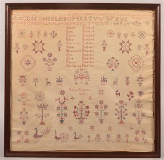 Appraisal: Mennonite Cross Stitch Family Register Sampler Warwick Township Lancaster County