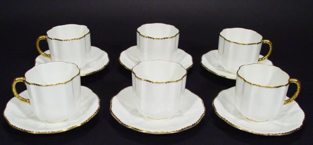 Appraisal: Set of six Royal Crown Derby Edwardian fluted cups and