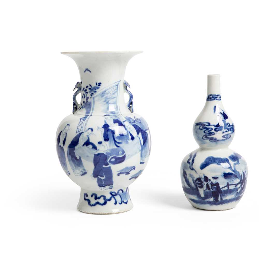 Appraisal: TWO BLUE AND WHITE VASES TH- TH CENTURY one of