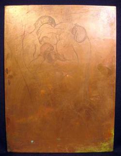 Appraisal: Albert Sterner ANTIQUE ORIGINAL COPPER PLATE c Men Boxing Clinch