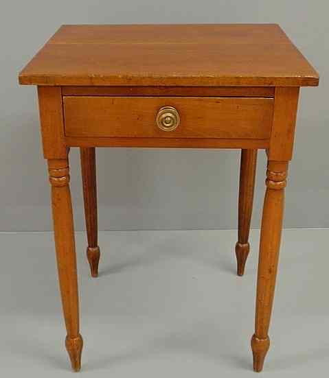 Appraisal: Sheraton cherry one-drawer stand c h top x