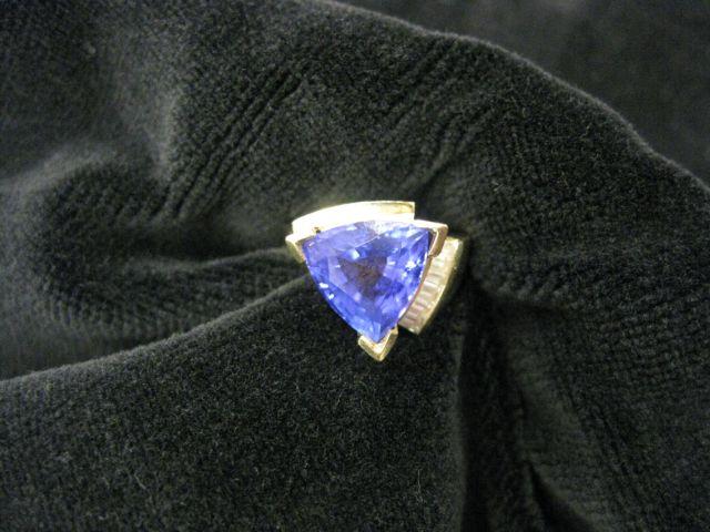 Appraisal: Tanzanite Diamond Ring rich high grade triangular carat gem with