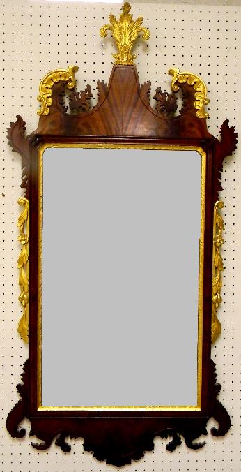 Appraisal: Georgian style wall mirror with gilt Prince of Wales finial