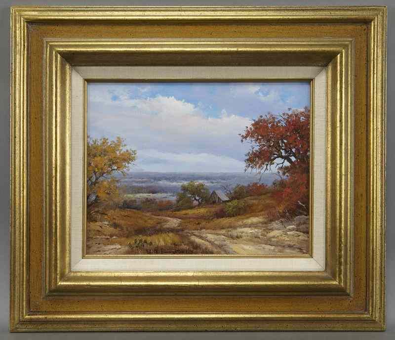 Appraisal: William A Slaughter ''Autumn Landscape'' oilpainting on canvas Canvas ''H