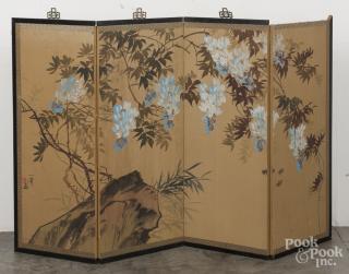 Appraisal: Japanese watercolor folding screen '' x ''