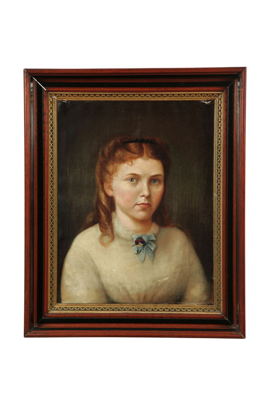 Appraisal: PORTRAIT OF A GIRL AMERICAN SCHOOL LATE TH CENTURY Oil