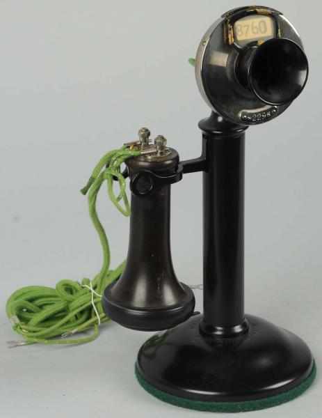 Appraisal: Western Electric S Stick Telephone Circa black brass nickeled transmitter