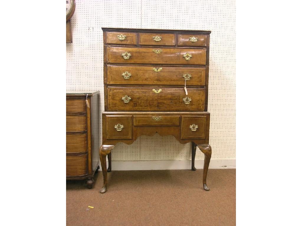 Appraisal: An early th century walnut chest three short and three