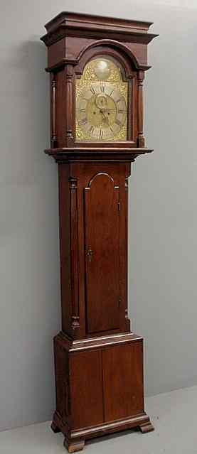 Appraisal: Philadelphia Chippendale cherry tall case clock c with a flat