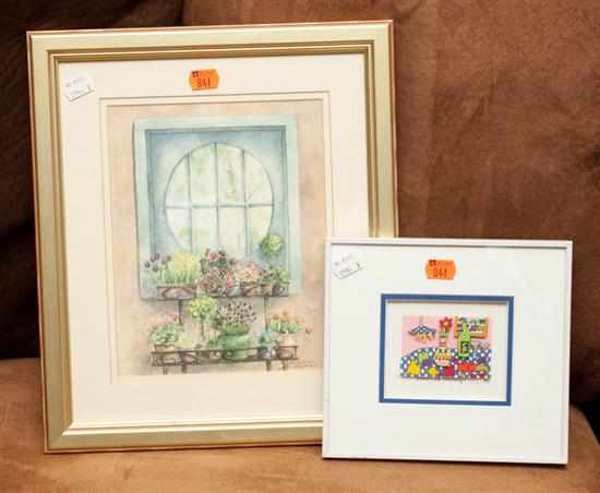 Appraisal: Rizzi ''Expecting Company '' three-dimensional lithograph framed and a framed