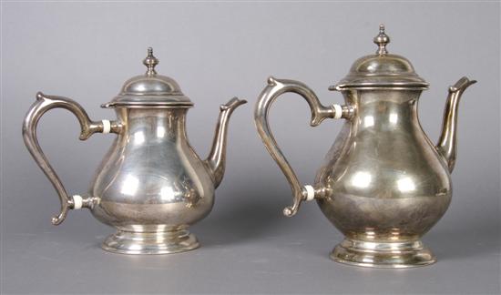 Appraisal: An American Partial Sterling Silver Teaset Lunt Height of tallest