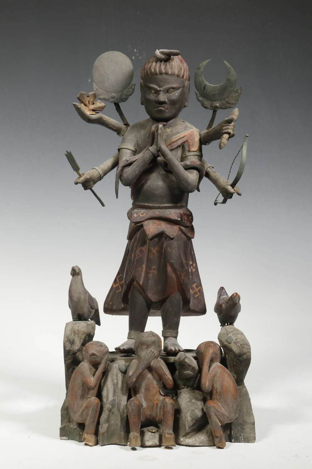 Appraisal: RARE JAPANESE EDO SHRINE DEITY Standing Figure of Marici the