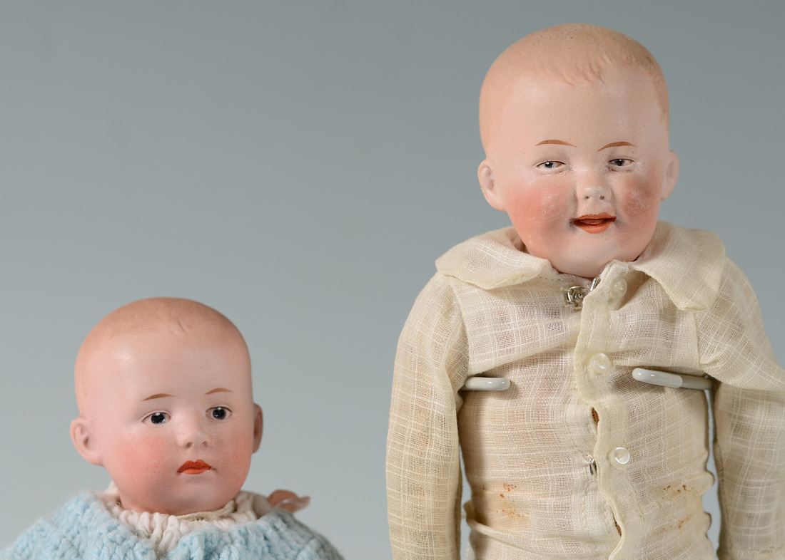 Appraisal: TWO HEUBACH GERMAN BISQUE HEAD DOLLS A '' Shoulder head