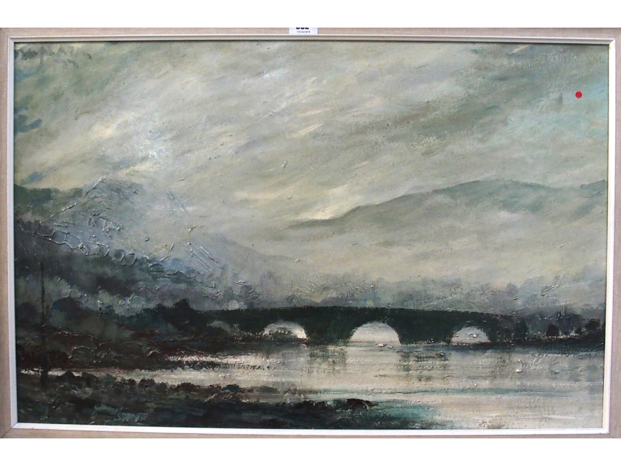 Appraisal: SCOTTISH SCHOOL th Century Misty River Estuary oil on board