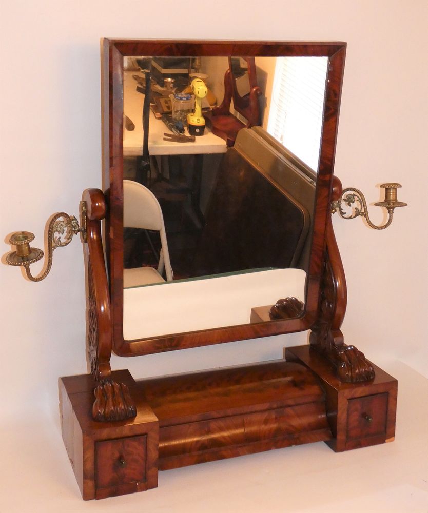 Appraisal: PAW FOOT FEDERAL SHAVING MIRROR Wonderful early th century Federal