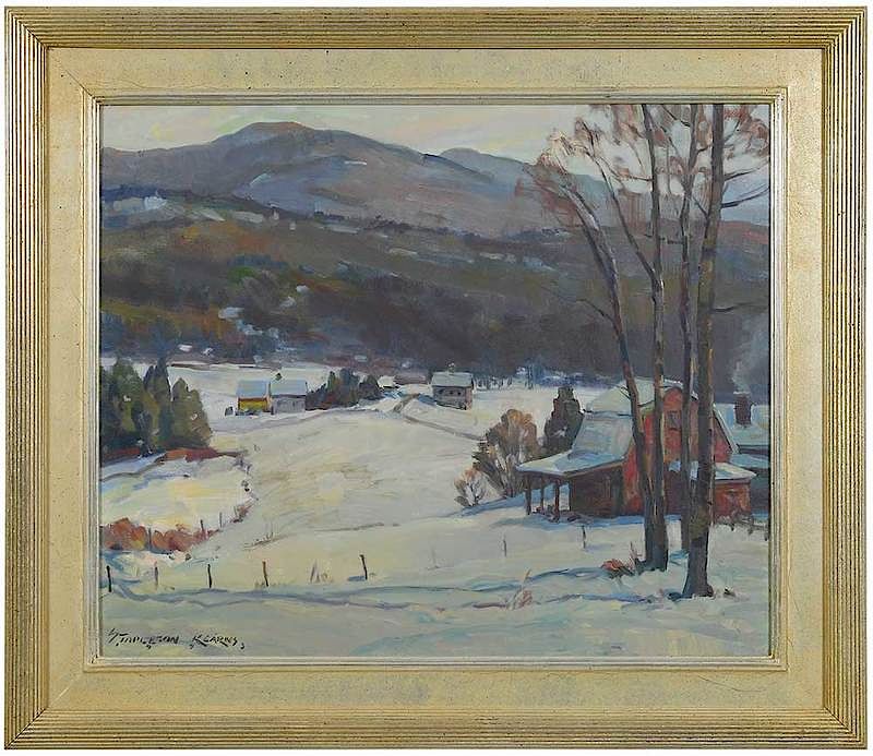 Appraisal: Stapleton Kearns American born The Red Barn in Winter signed