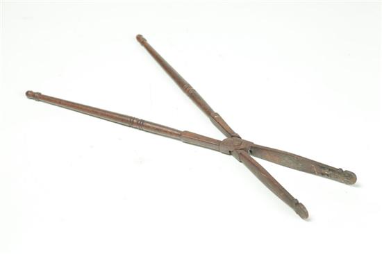 Appraisal: WROUGHT IRON EMBER TONGS England th century ''l