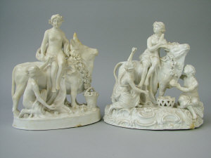 Appraisal: A Vienna figure group of maidens and a bull th