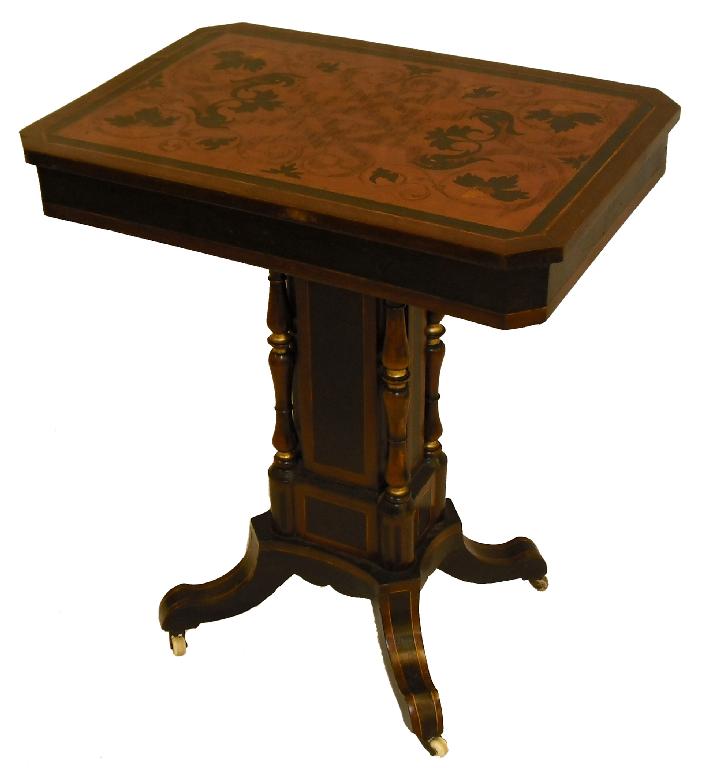 Appraisal: th century rectangular marquetry occasional table the foliate and geometric