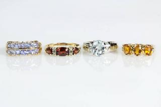 Appraisal: Lot of Gemstone and yellow gold rings Lot of Gemstone