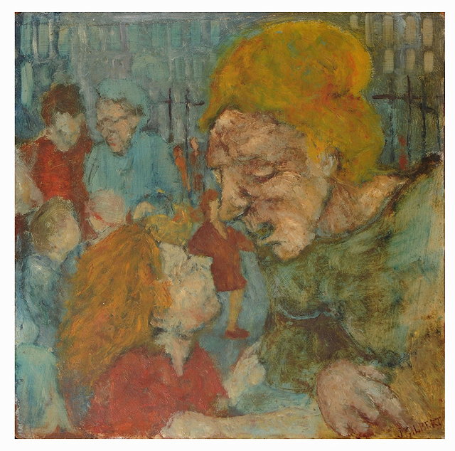 Appraisal: Jim Gilbert British - Mother and children in the school