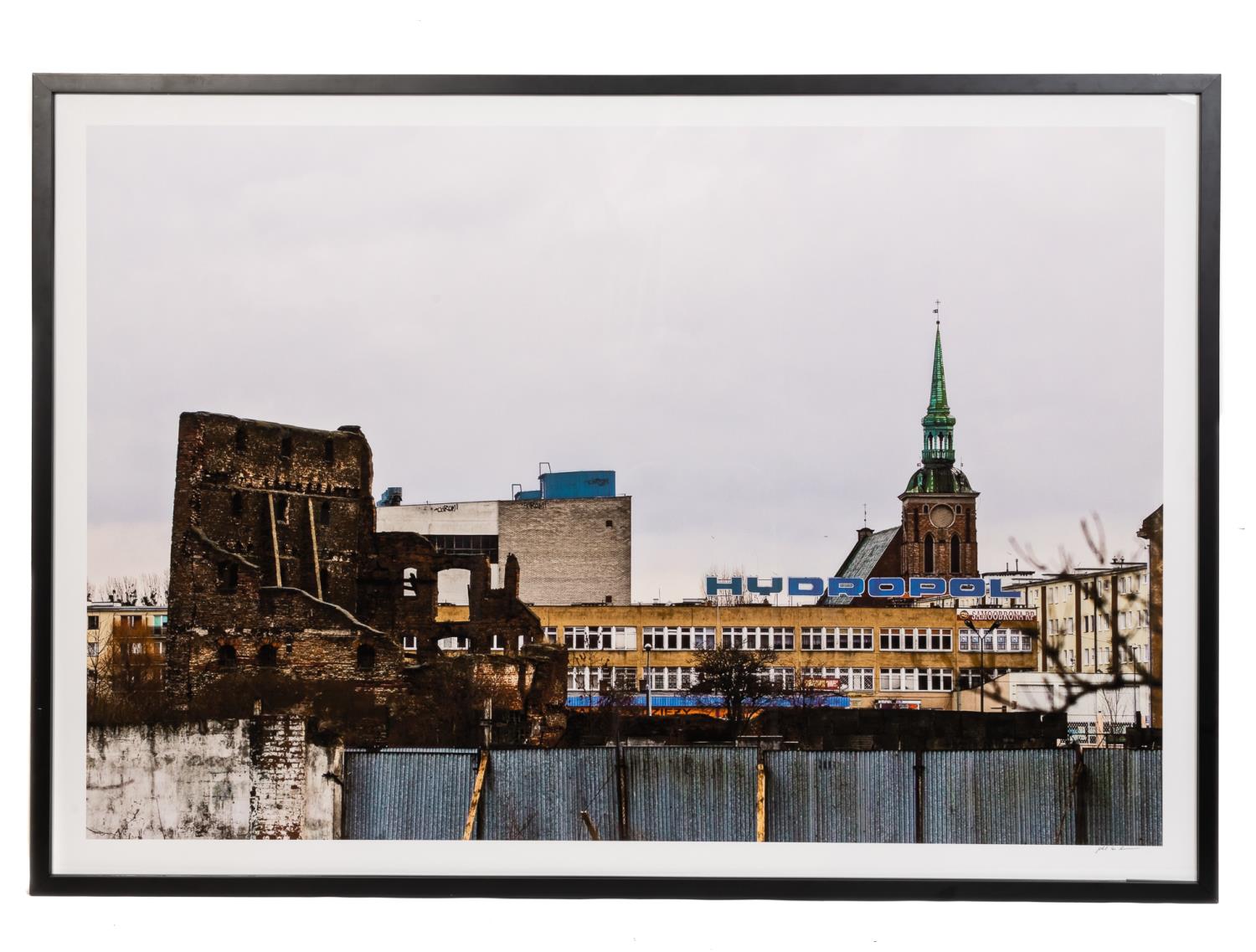 Appraisal: LARGE FORMAT PHOTOGRAPH CITY VIEW IN POLAND American or Continental