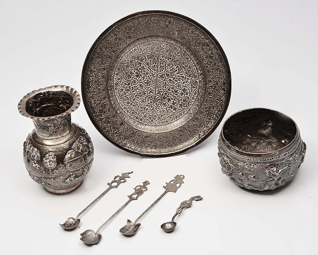 Appraisal: A SMALL GROUP OF CHINESE AND BURMESE SILVER to include