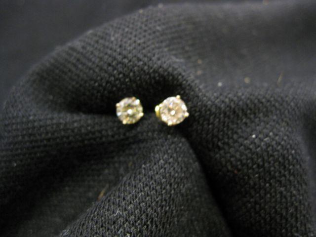 Appraisal: Diamond Stud Earrings carat total k yellow gold with appraisal