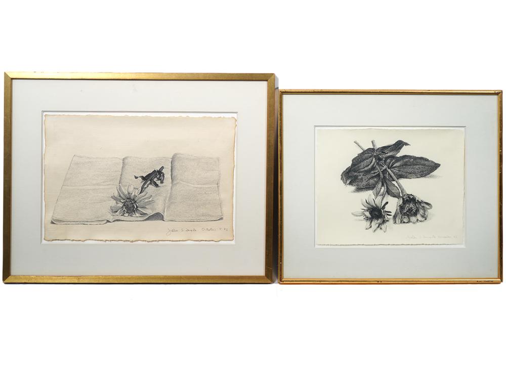 Appraisal: John Stuart Ingle American - Two framed charcoal still life