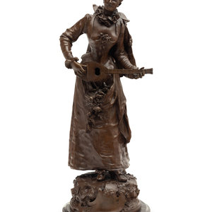 Appraisal: After Adrien tienne Gaudez French - Pastorale Watteau bronze inscribed