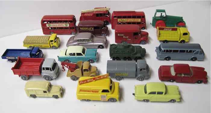 Appraisal: TWENTY MATCHBOX TOY VEHICLES including No's Aveling roller Bedford ton