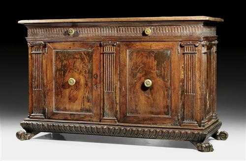 Appraisal: CREDENZA Renaissance probably Tuscany th century Shaped fluted and carved