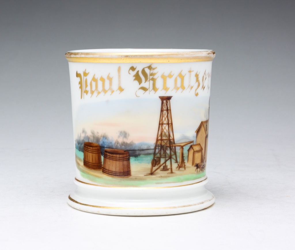 Appraisal: Late th century German porcelain decorated in America with oil