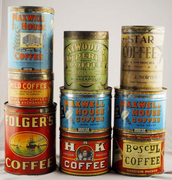 Appraisal: Lot of Coffee Tins Description Includes Boscul Condition Very Good