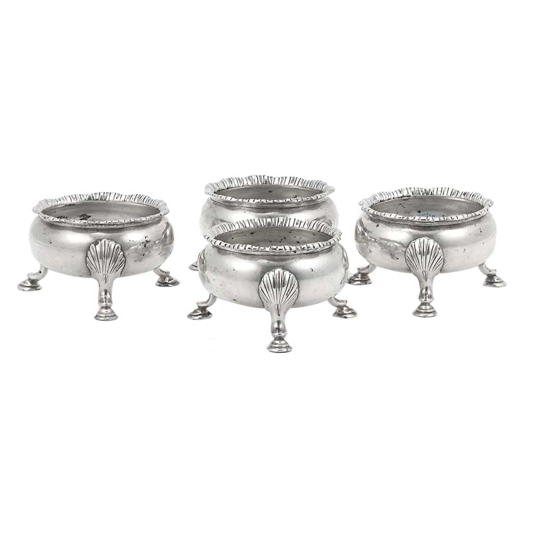 Appraisal: Set of Four George II Silver Open Salts David Hennell