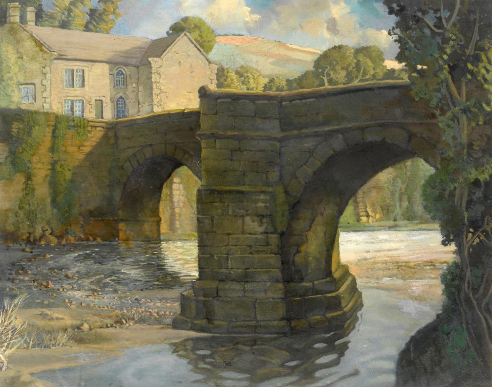 Appraisal: HARRY EPWORTH ALLEN RBA - ASHOPTON PACKHORSE BRIDGE tempera x