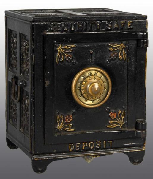 Appraisal: Cast Iron Security Safe Still Bank Description Beautiful original paint